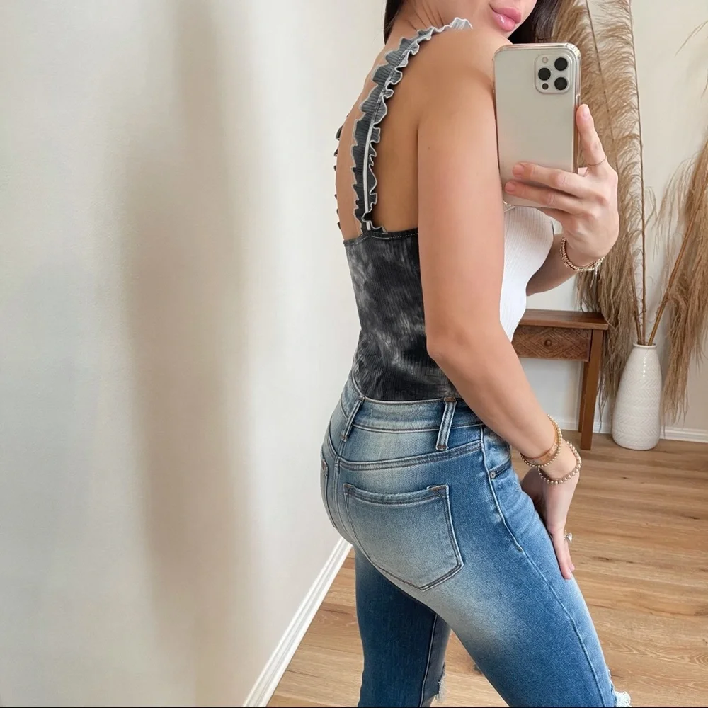 🆕Feeling Good Tie Dye Bodysuit | Black NWOT - Picture 9 of 13